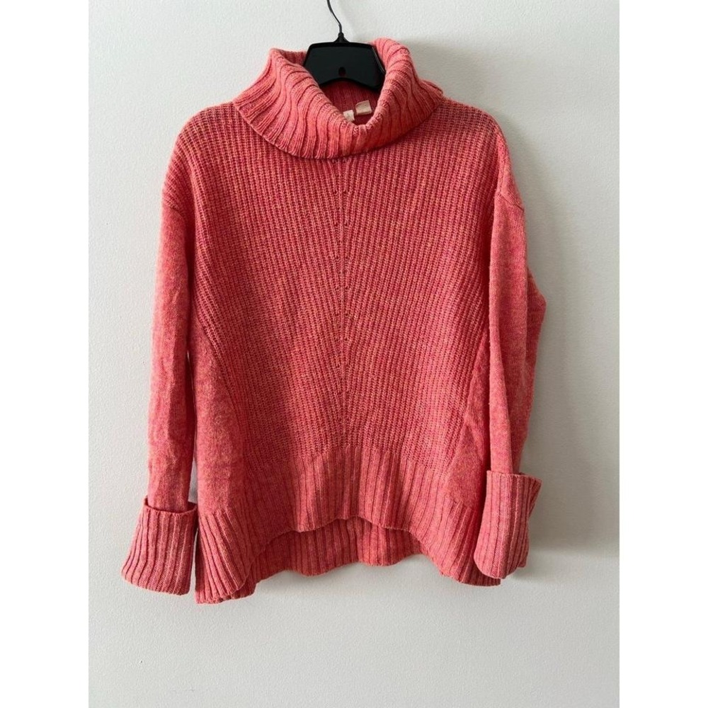 Anthropologie MOTH Fireside Oversized Sweater Peachy Coral Pink Medium